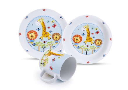 Tanier detský porcelánový 3-dielna sada SAFARI