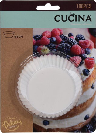 Košíky na muffiny papierové biele 10,5cm, sada 100ks