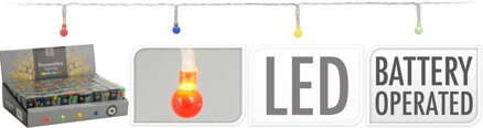 Svetlo vianočné 20 LED farebné, guličky, baterky