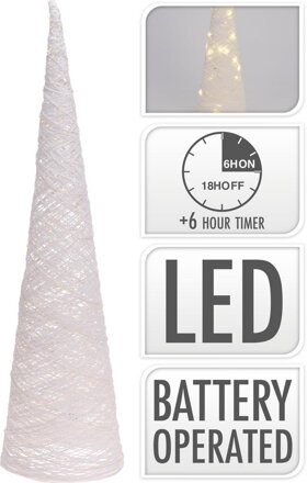 Dekorácia/svietnik pyramída 40 LED 80 cm biela