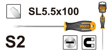 Skrutkovač plochý 5x100mm S2 INGCO