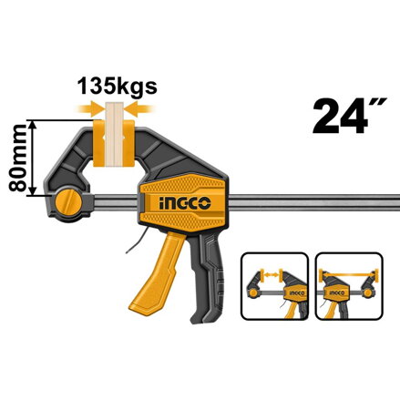 Svorka stolárska rýchloupínacia 80x600mm INGCO