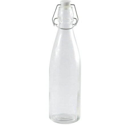 Fľaša sklenená 500ML s patentným uzáverom, okrúhla