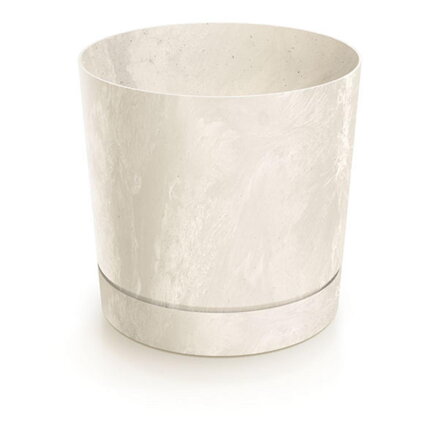 Kvetináč s miskou UH o239 mm TUBO P BETON EFFECT krémový výška 231 mm