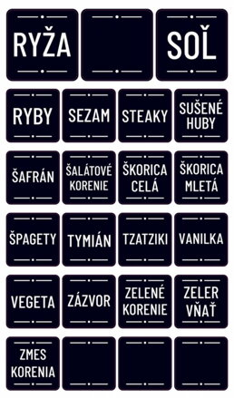 Samolepka na koreničky čierne, 92ks etikiet