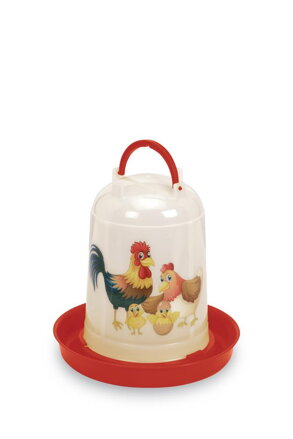 Krmítko pre hydinu UH 5L HAPPY dekor, červená GAUN