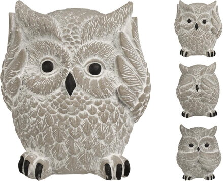 Dekorácia sova 82x82x98mm, cement, mix