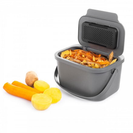 Kôš na bio odpad 6L 24.5x19x17,5 cm zeleno-sivý