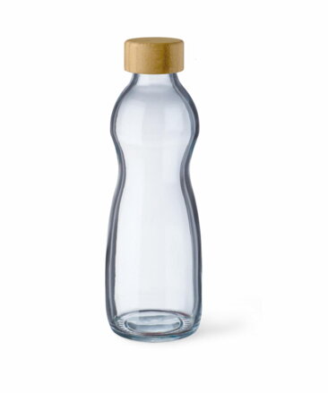 Fľaša sklo 750 ml PURE bambusové skrutkovacie veko