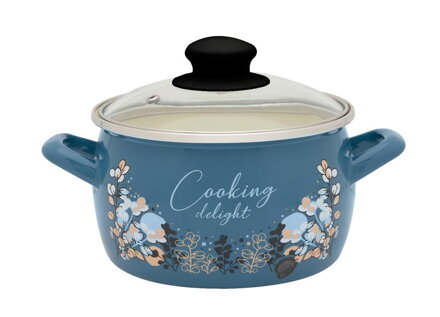 Hrniec smalt + pokr. 16cm/2,2L dekor Cooking delight