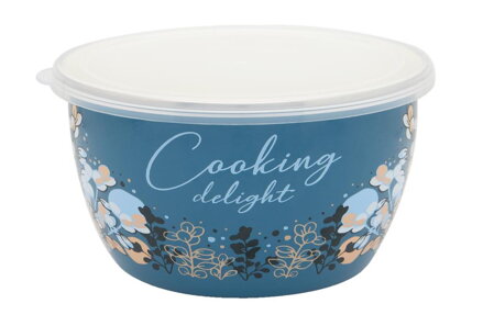 Dóza na potraviny 16cm smalt s plastovou pokrievkou, dekor Cooking delight