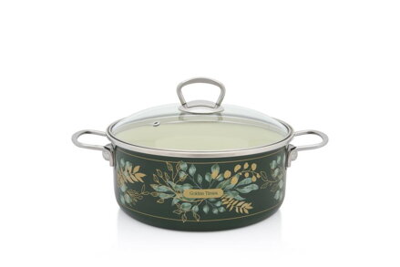 Kastról smalt + pokr. 24cm/4,75L dekor Golden times
