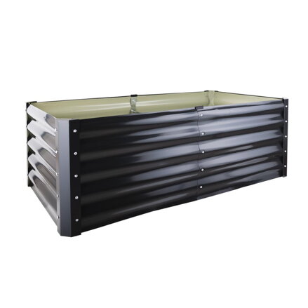 Záhon vyvýšený oceľový hranatý 120x60x60cm šedý GARDENKUS