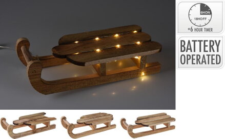 Dekorácia sánky LED 30x13x8 cm s časovačom mix