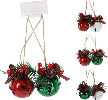 Ozdoba závesná rolničky sada 2 ks mix