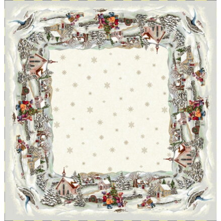 Obrus gobelínový, Vianoce VESELÁ ZIMA, 100x100cm