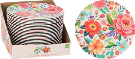 Tanier plytký 25 cm melamín dizajn kvety