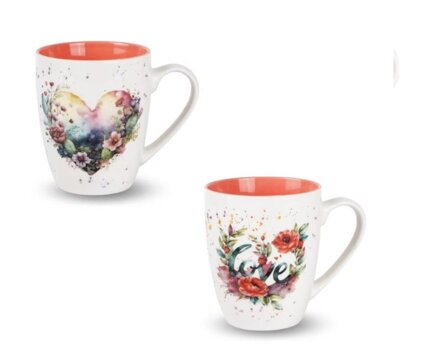 Hrnček porcelánový 360ml CORAL, mix
