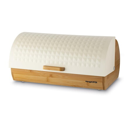Chlebník bambus+kov 36x25x17cm béžový