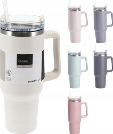 Termohrnček nerezový s uškom 1200 ml mix farieb