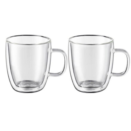 Hrnček sklo MIA 350ml s uškom, sada 2ks