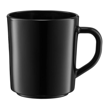 Hrnček sklo 270ml JUMBO s uškom čierny