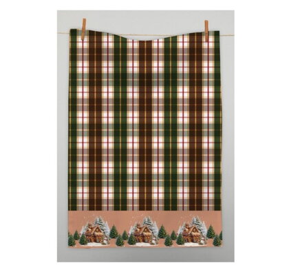 Utierka kuchynská bavlnená tkaná Vianoce DOMČEK 3ks, 50x70cm, 270 g/m2