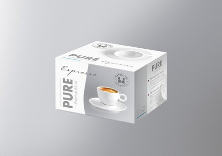 Šálka s podšálkou 85 ml PURE Premium, 4 ks sada