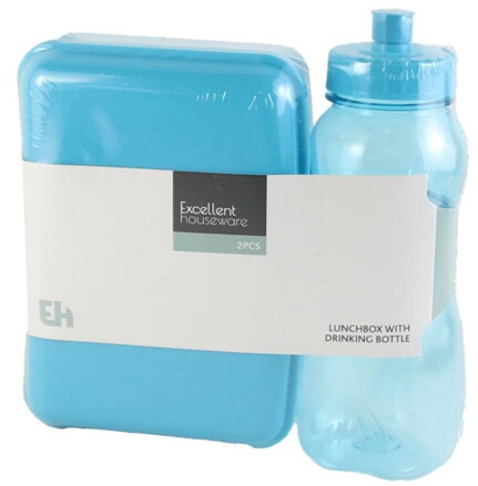 Dóza na desiatu s fľašou plastová  mix