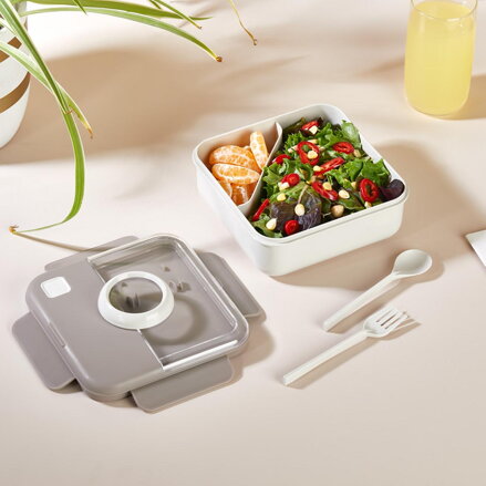 Box/dóza na desiatu s príborom UH 17x17x9cm Box/dóza na desiatu s príborom UH 17x17x9cm