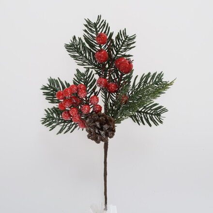 Ozdoba zapichovacia čečina+šípky+šišky 32 cm