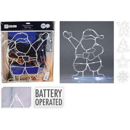 Dekorácia na okno s prísavkou 24 LED biela mix Dekorácia na okno s prísavkou 24 LED biela mix