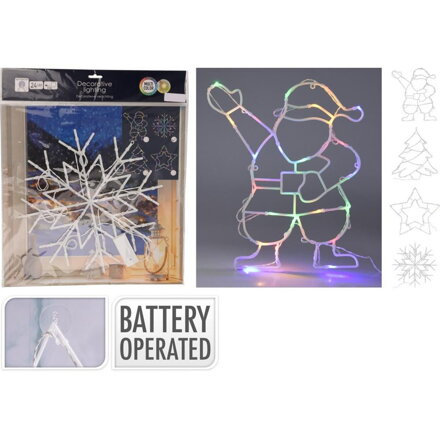 Dekorácia na okno s prísavkou 24 LED farebná mix Dekorácia na okno s prísavkou 24 LED farebná mix