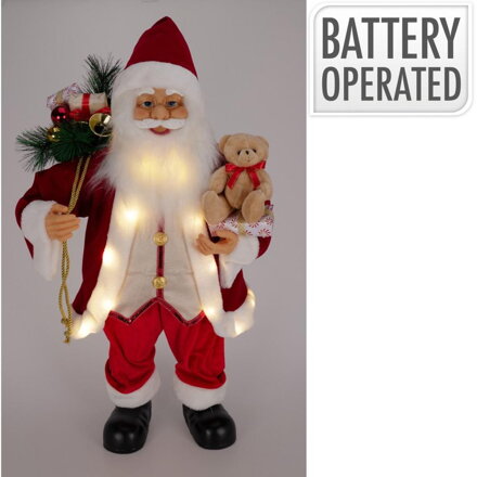 Postavička Santa LED 80 cm červený