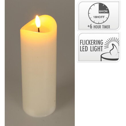 Sviečka LED 7x15 cm s časovačom ivory Sviečka LED 7x15 cm s časovačom ivory