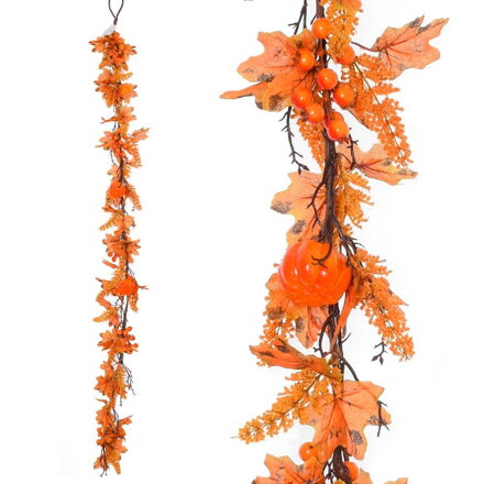 Girlanda lístie javor+tekvica+oranžové šípky 153cm