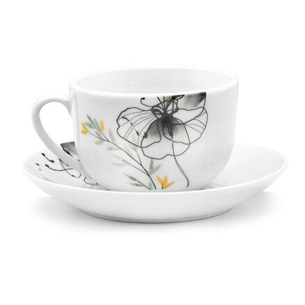 Šálka s podšálkou 235 ml ČIERNY MAK 6 ks