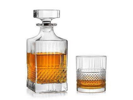 Fľaša na whisky + pohár 6ks BRILLANTE