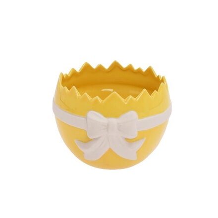 Obal na kvetináč škrupina 14,3x13,5x10,3 cm porcelán žltý