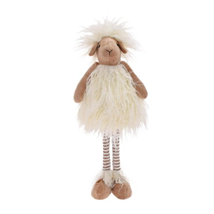 Postavička ovečka stojaca 44 cm textil bielo-hnedá
