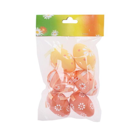 Ozdoba závesná vajíčko plast 6 cm sada 6 ks mix /248540