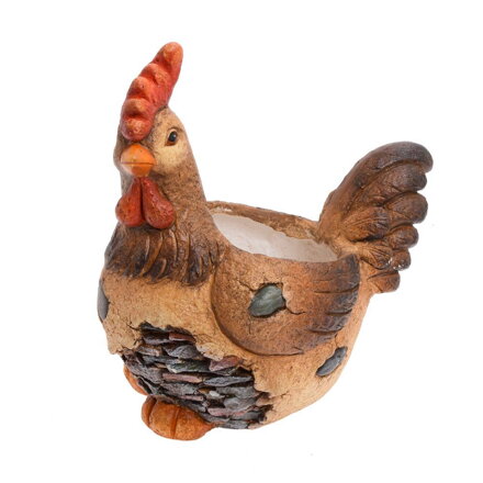 Obal na kvetináč kohút 29,5 cm MGO hnedý