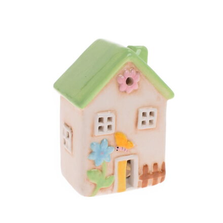 Dekorácia domček LED 9,7 cm dolomit zelený