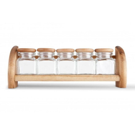 Koreničky sklenené 5 nádob + polička President line WW