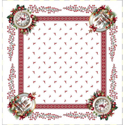 Obrus gobelínový, Vianoce ČAS VIANOC, 100x100cm