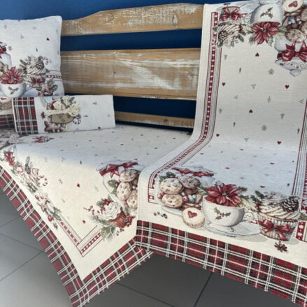 Obrus gobelínový, Vianoce VIANOČNÉ KOLÁČIKY, 100x100cm