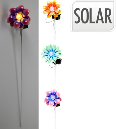 Dekorácia zapichovacia kvet LED solar 40 cm mix