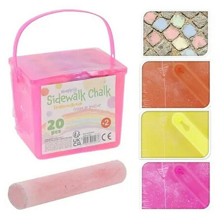 Kriedy farebné 20 ks v hranatom vedierku mix