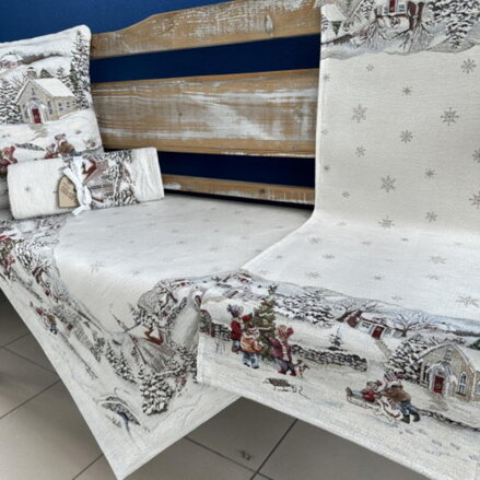 Obrus gobelínový, Vianoce VESELÁ ZIMA, 40x100cm