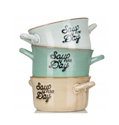 Miska keramická 500ml s dvoma ušami, mix farieb